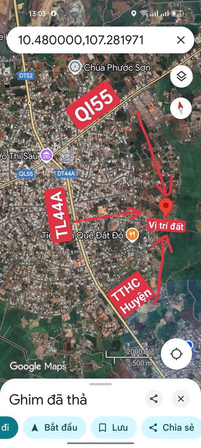 Vườn cây ăn trái 2300m2, có 100 thổ cư, ngay trung tâm Thị Trấn Đất Đỏ