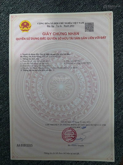 Bán đất tại Phước Thạnh,  Củ Chi 3,2tỷ 874m2 có 129 m đất thổ cư, cách QL22 chỉ 800m