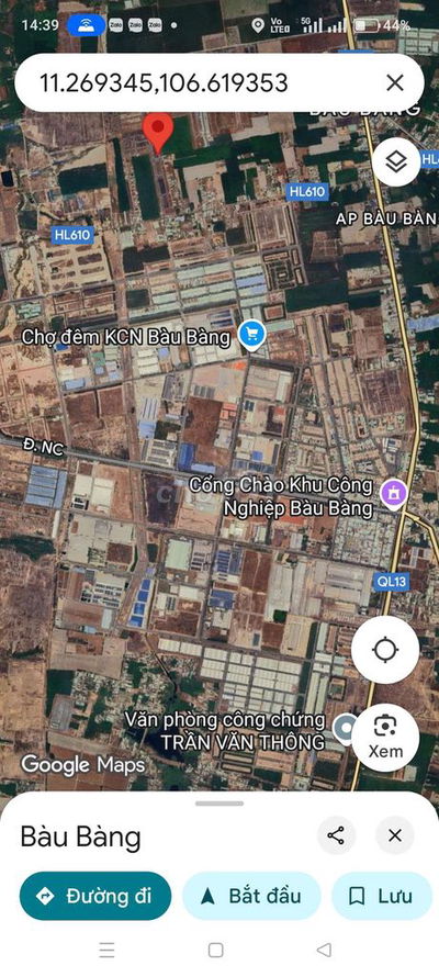 Bán Gấp Đất Ngay Chợ Đêm KCN Bàu Bàng - HCM