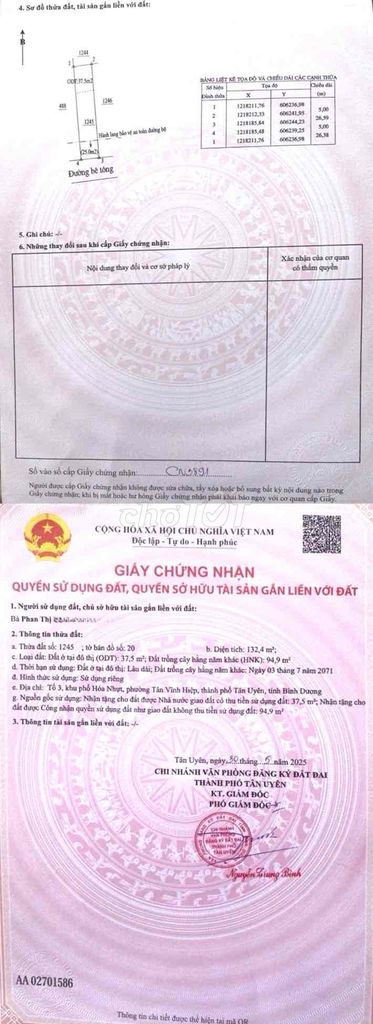 CHÍNH CHỦ cần bán lô đất đường ĐX12 - Tân Vĩnh Hiệp