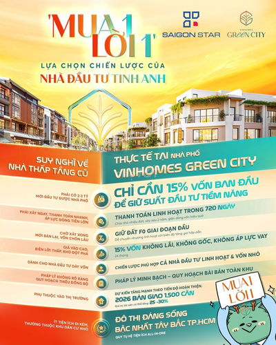 Mở bán Nhà Phố Biệt Thự phân khu Swan Lake - Vinhomes Green City