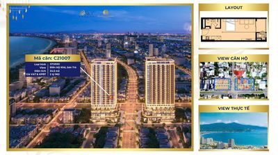 Rẻ nhất thị trường chỉ 2,5 tỷ - căn studio 34,5m2 - view biển + bán đảo Sơn Trà - chiết khấu 14,5%