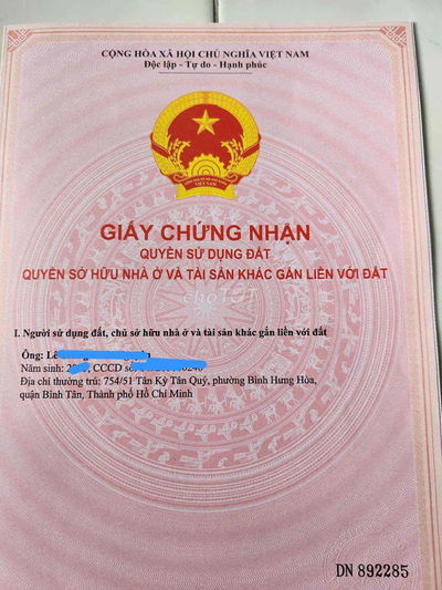 Nhà hẻm 8m, 2 phòng ngủ, đường Tân Kỳ Tân Quý, Q. Bình Tân, TPHCM