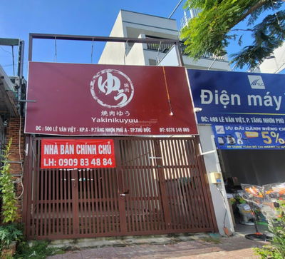 Chính chủ cần bán nhà riêng mặt tiền đường Lê Văn Việt, quận 9. Lhe 0909 676 ***