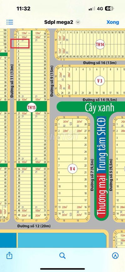 Mega City 2- Bán lô Th15-4, 105m2 giá 1ty385 bao thuế phí, nhơn trạch