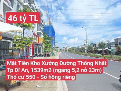 🆘 Đất Kho Xưởng Căn Hộ Dịch Vụ Đ. Thống Nhất, P. Bình An, Tp. Dĩ An