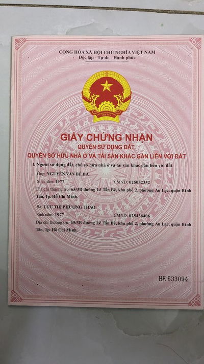 Bán nhà sổ hồng riêng chính chủ An Lạc, Bình Tân