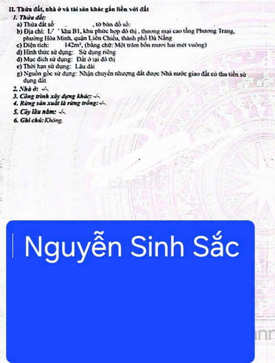 🔴💥Bán đất 2 mặt tiền đường Nguyễn Sinh Sắc & Hòa Minh 24