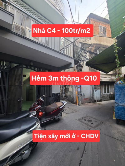 BÁN NHÀ CẤP 4 - 127M2, TIỆN XÂY MỚI -100TR/M2 QUẬN 10