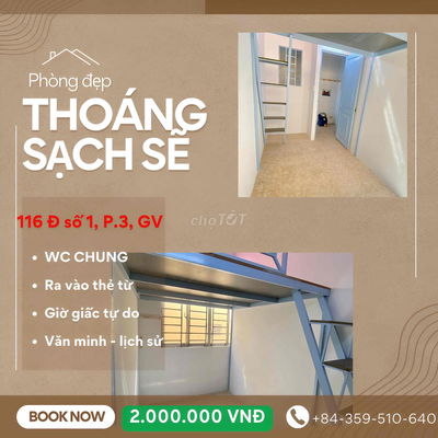 Phòng Gác SẠCH SẼ,CÁCH ĐH GIA ĐỊNH 500M- ĐH CÔNG NGHIỆP - CV GIA ĐỊNH
