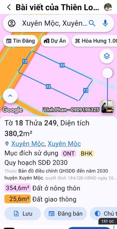 Lô đất mặt tiền, khu dân cư hiện hữu