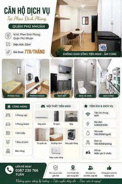 CHO THUÊ PENHOUSE 50m2 tại Phan Đình Phùng Phú Nhuận