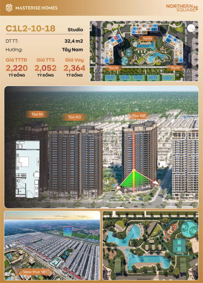 Căn Hộ Studio Tầng 10 View Bể Bơi Cuối Cùng Tại Dự Án Masteri Trinity Square Giá Rẻ Nhất Thị Trường