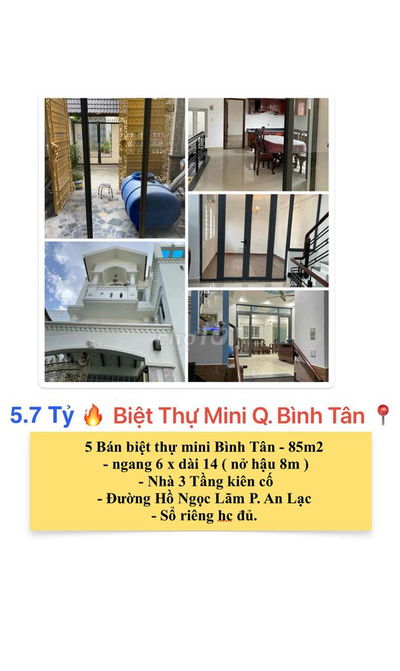Biệt Thự Mini 85m2 - 6 x 14 ( nở hậu 8 ) - 3 Tầng