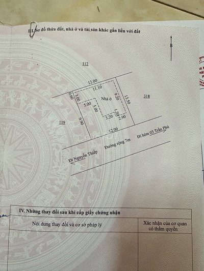 Bán nhà đất - Hẻm rộng 7,5m (diện tích 12mx13,5m) Trần Phú - Pleiku