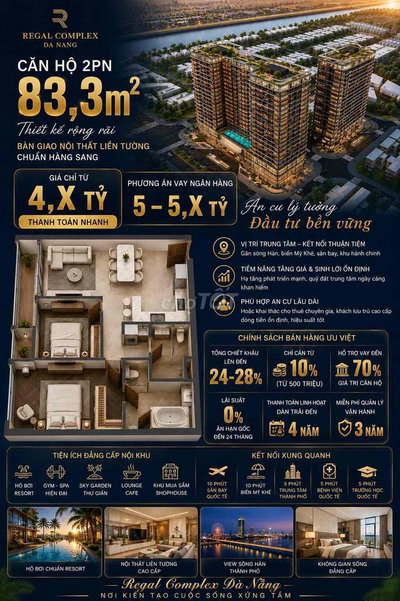 🔥 Regal Complex– Trả Trước từ ~500 Triệu Sở Hữu Căn Hộ 2PN Cao Cấp