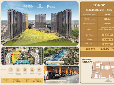 Căn hộ 3 phòng ngủ cao cấp view trực diện bể bơi & sân golf Masteri Trinity Square Ocean Park 2