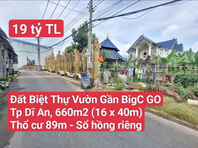 Đất Biệt Thự Vườn Gần BigC GO, Kế Ngã 3 Cây Lơn Tp. Dĩ An (Tp HCM)