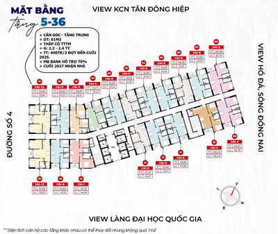 CĂN GÓC 61M2 TẦNG TRUNG - THÁP CÓ TTTM DƯỚI NHÀ