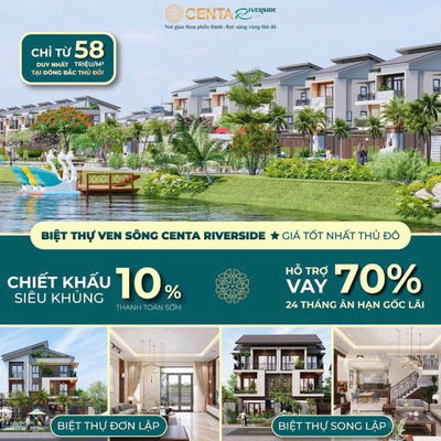 BIỆT THỰ 2 THOÁNG ,GIÁ 58 triệu / m2 , MUA TRỰC TIẾP CĐT ,VAY 70%, CHIẾT KHẤU 10% , TẶNG THÊM 2%