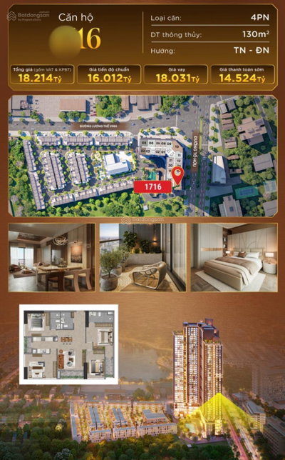 Căn hộ 4PN tầng trung hướng ĐN tại Iconia Lakeside, 130m2 siêu hiếm