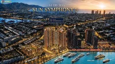 Chỉ từ 1,6 tỷ sở hữu căn hộ Symphony 5 View sông Hàn, pháo hoa DIFF. Dòng tiền cho thuê 20-25tr/TH
