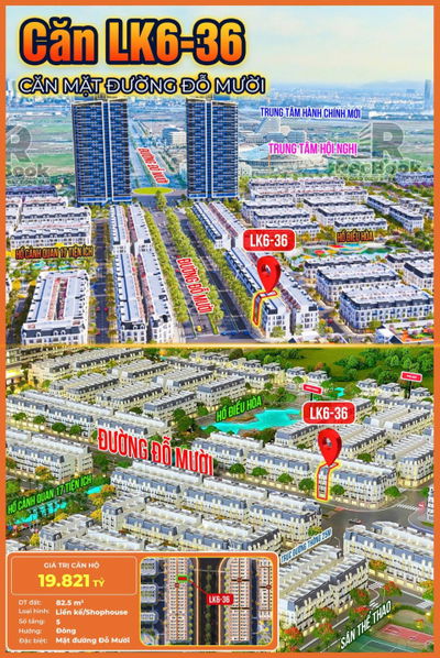 Bán shophouse mặt đường Đỗ Mười Hoàng Huy New City, 20.2 tỷ, 82,5m2 Thủy Nguyên, Hải Phòng