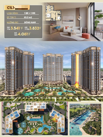 Chỉ từ 386Tr sở hữu ngay căn 2PN2WC, tặng ngay 4 chỉ vàng, miễn phí dịch vụ 12 tháng, htls 30 tháng