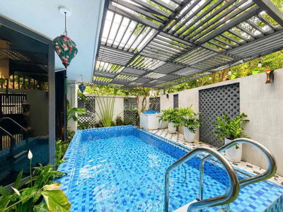 NCC - Cho thuê villa hồ bơi phong cách Santorini gần biển Mỹ Khê