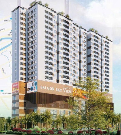Căn hộ 63m2 (Sài Gòn SKyView), 2PN, đối diện Bến xe Quận 8, P.6