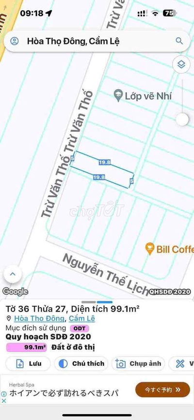 Bán đất mặt tiền đường Trừ Văn Thố - Hoà Thọ Đông- Cẩm Lệ- Đà Nẵng.