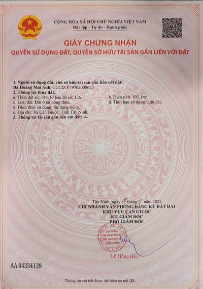 Đất thổ cư Long Hậu cần bán gấp