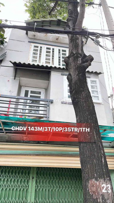 Bán Căn hộ dịch vụ 143m/10P/35TR/T hẽm xe hơi tam châu tam bình TĐ