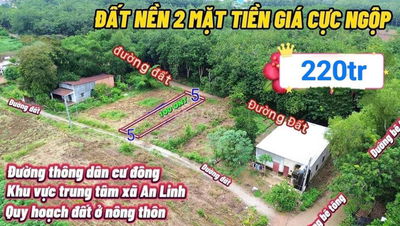 Đất nền 2MT cực ngộp - đừong thông, khu vực trung tâm xã giâ 220tr