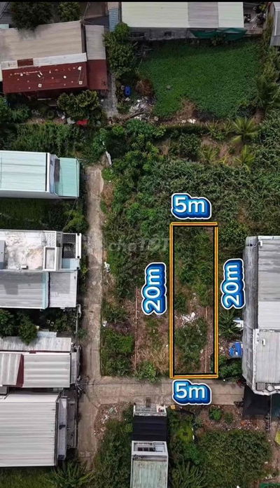 BÁN LÔ ĐẤT 100m2 ( 5m * 20m ) . sổ hồng riêng . Long hậu