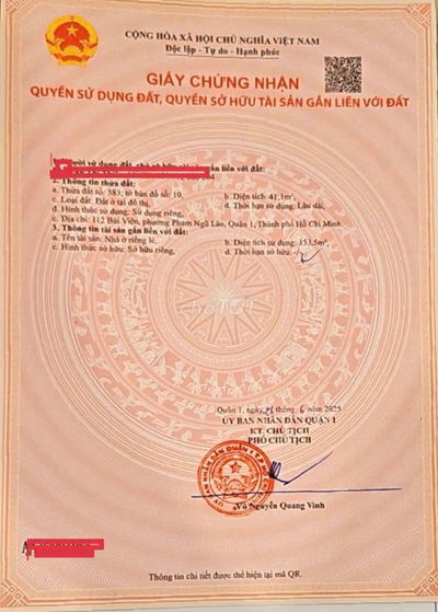 Cần bán nhà mặt tiền đường Bùi viện q1