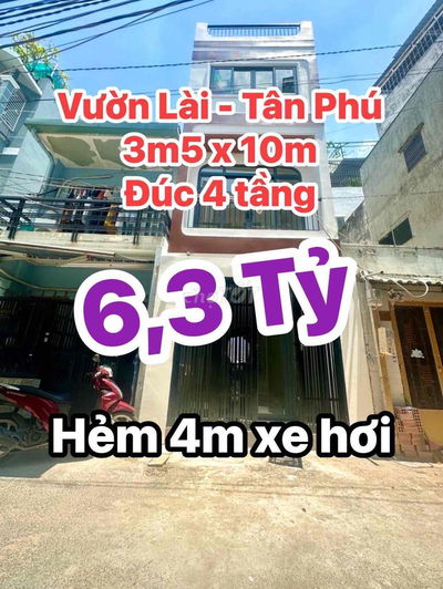 Bán nhà hẻm xe hơi Vườn Lài, Tân Phú