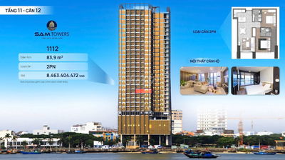 3 MÃ CĂN CUỐI CÙNG 2PN VIEW PHÁO HOA SÔNG HÀN SAM TOWER GIÁ SIÊU TỐT