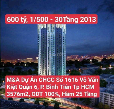 M&A Dự Án CHCC Số 1616 Võ Văn Kiệt, P7, Quận 6 (P. Bình Tiên Tp HCM)