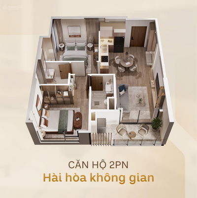 Quỹ căn 2PN 2WC giá tốt nhất cho vk ck trẻ, vốn chỉ cần 720tr ký HĐMB, Mr Linh GDKD: 0973 636 ***