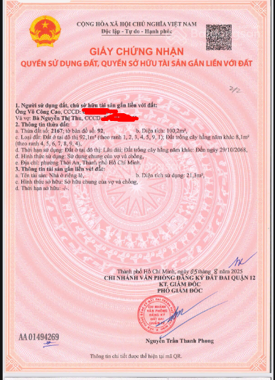 BÁN ĐẤT HẺM RỘNG  ĐƯỜNG NHỰA THOÁNG MÁT  KHU PHỐ VĂN MINH