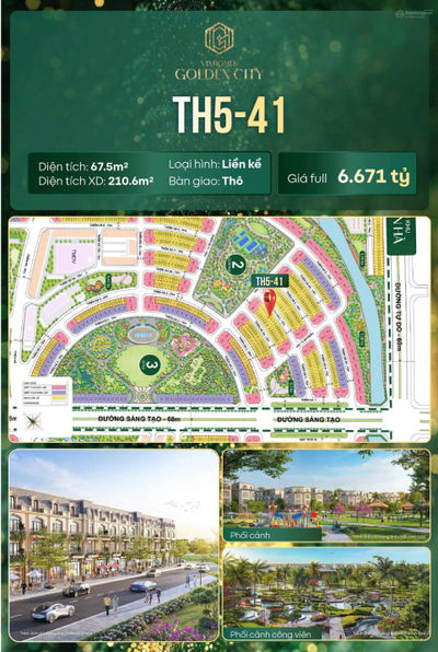 Bán Biệt Thự Liền Kề Căn Duy Nhất Giá Rẻ bàn giao thô sau 1,5năm
