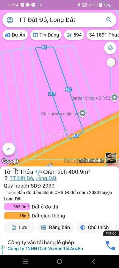 MẶT TIỀN QL55 TRUNG TÂM THỊ TRẤN ĐẤT ĐỎ  3 lô liền kề nha anh chị  1 l