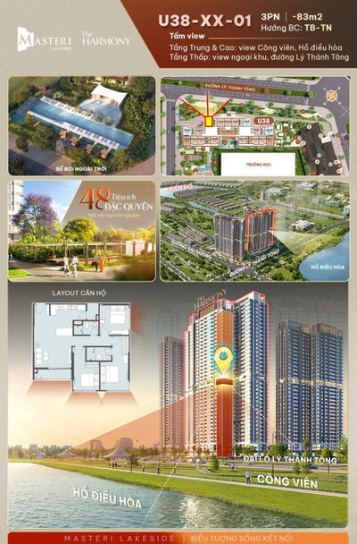 Nhỉnh 5 Tỷ Sở Hữu Căn 3PN Góc View Hồ Triệu Đô Tại Gia Lâm! Lh: 0876 278 ***