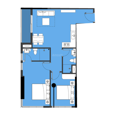 Bán căn góc 2N+2WC mặt biển mã 23 tầng cao toà C1 dự án Centro Town giá 5.8 tỷ full đồ cao cấp