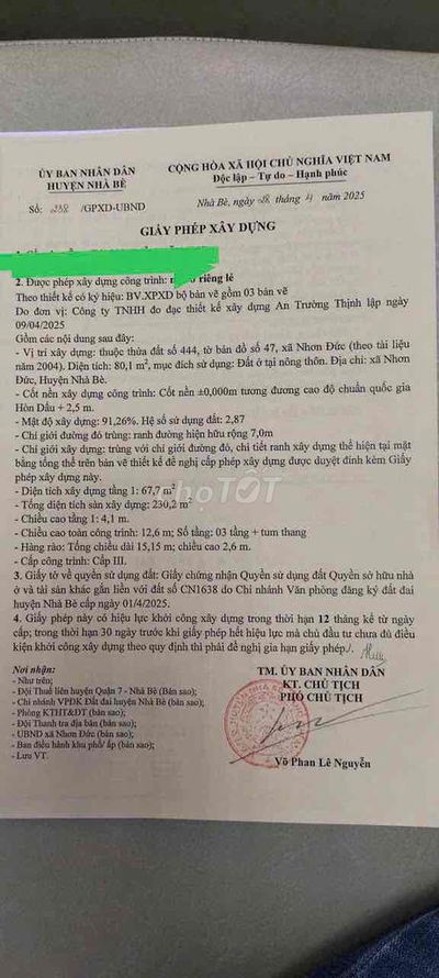lô đất đường nhựa 8m có gpxd sẵn