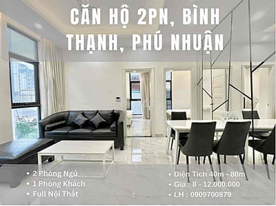 🔥🔥Cho Thuê Căn Hộ 2PN, Bình Thạnh, Phú Nhuận, Các Quận Lân Cân