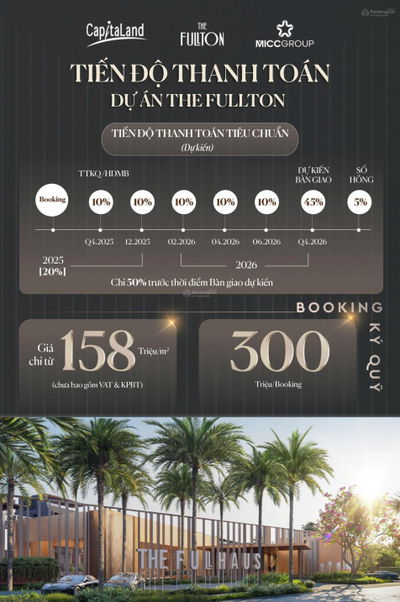 Cập nhật giá bán và chính sách tháng 8 về dự án The Fullton - Capitaland - Vinhomes Ocean Park 3