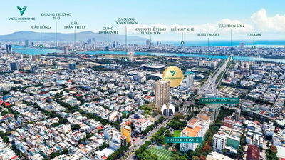 Vista Residence Đà Nẵng căn hộ 2 phòng ngủ tầng 15 lý tưởng cho gia đình hiện đại