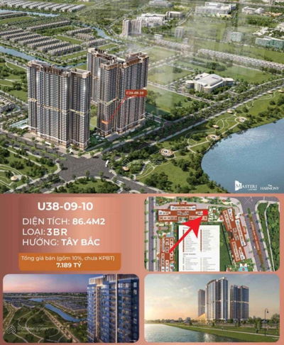 CƠ HỘI CUỐI CÙNG - CĂN GÓC
3PN ĐẸP TẠI MASTERI LAKESIDE - LH: E Hằng 0962 286 ***